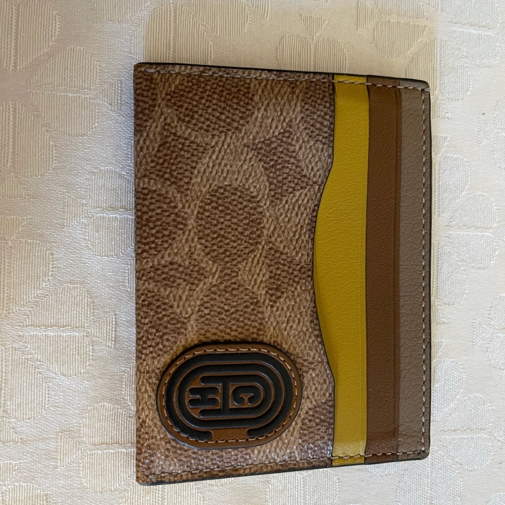 Mens Coach Leather Card Case New